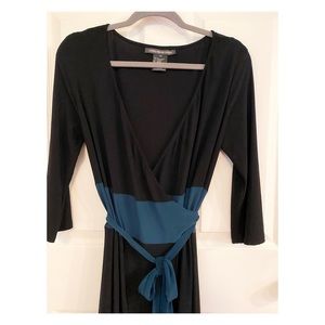 Jones Wear Dresses - Jones Wear Black & Teal Wrap Dress Jones Wear Dresses - Jones Wear Black & Teal Wrap Dress